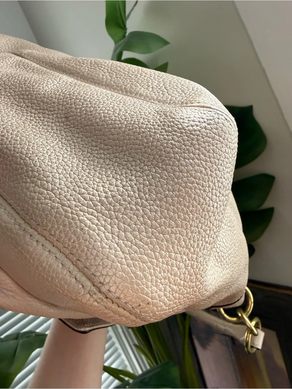 Coach Pebbled Leather Shoulder Bag in Light Blush